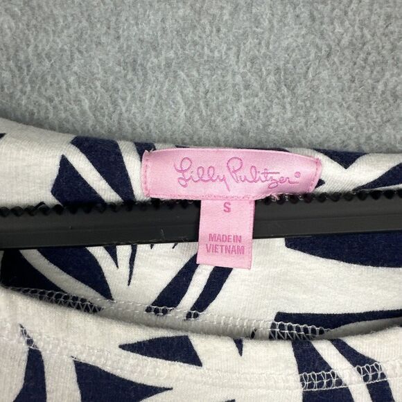 Lilly Pulitzer Dress Women S Blue Geometric‎ Stretch Leaf Tropical Preppy Spring - Picture 2 of 7